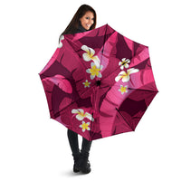 Pink Banana Leaf Hawaii Umbrella Lau Maia Plumeria Tropical Summer Vibes