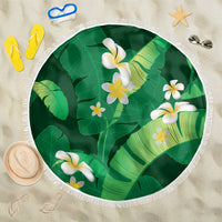 Green Banana Leaf Hawaii Beach Blanket Lau Maia Plumeria Tropical Summer Vibes
