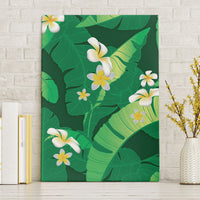 Green Banana Leaf Hawaii Canvas Wall Art Lau Maia Plumeria Tropical Summer Vibes