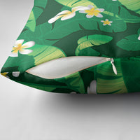 Green Banana Leaf Hawaii Pillow Cover Lau Maia Plumeria Tropical Summer Vibes