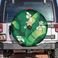 Green Banana Leaf Hawaii Spare Tire Cover Lau Maia Plumeria Tropical Summer Vibes
