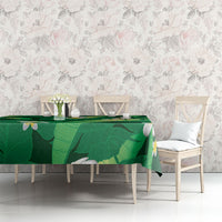 Green Banana Leaf Hawaii Tablecloth Lau Maia Plumeria Tropical Summer Vibes