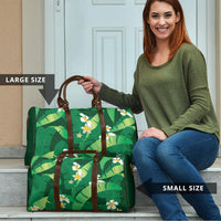 Green Banana Leaf Hawaii Travel Bag Lau Maia Plumeria Tropical Summer Vibes