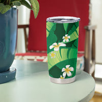 Green Banana Leaf Hawaii Tumbler Cup Lau Maia Plumeria Tropical Summer Vibes