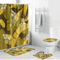 Yellow Banana Leaf Hawaii Bathroom Set Lau Maia Plumeria Tropical Summer Vibes