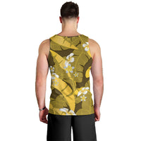 Yellow Banana Leaf Hawaii Men Tank Top Lau Maia Plumeria Tropical Summer Vibes