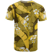 Yellow Banana Leaf Hawaii T Shirt Lau Maia Plumeria Tropical Summer Vibes