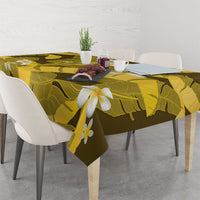 Yellow Banana Leaf Hawaii Tablecloth Lau Maia Plumeria Tropical Summer Vibes