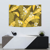 Yellow Banana Leaf Hawaii Tapestry Lau Maia Plumeria Tropical Summer Vibes