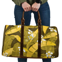 Yellow Banana Leaf Hawaii Travel Bag Lau Maia Plumeria Tropical Summer Vibes