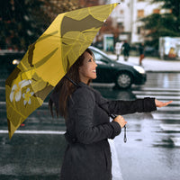 Yellow Banana Leaf Hawaii Umbrella Lau Maia Plumeria Tropical Summer Vibes