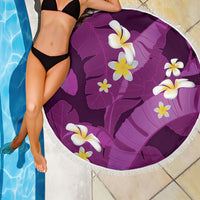 Purple Banana Leaf Hawaii Beach Blanket Lau Maia Plumeria Tropical Summer Vibes