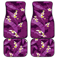 Purple Banana Leaf Hawaii Car Mats Lau Maia Plumeria Tropical Summer Vibes