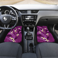 Purple Banana Leaf Hawaii Car Mats Lau Maia Plumeria Tropical Summer Vibes