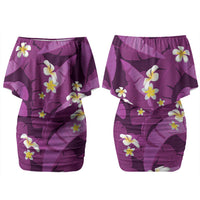 Purple Banana Leaf Hawaii Family Matching Off Shoulder Short Dress and Hawaiian Shirt Lau Maia Plumeria Tropical Summer Vibes