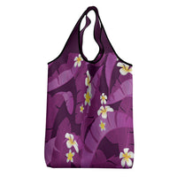 Purple Banana Leaf Hawaii Grocery Bag Lau Maia Plumeria Tropical Summer Vibes