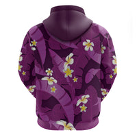 Purple Banana Leaf Hawaii Hoodie Lau Maia Plumeria Tropical Summer Vibes