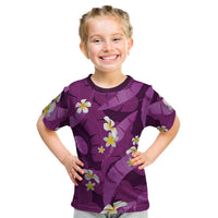 Purple Banana Leaf Hawaii Kid T Shirt Lau Maia Plumeria Tropical Summer Vibes