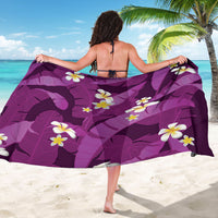 Purple Banana Leaf Hawaii Sarong Lau Maia Plumeria Tropical Summer Vibes