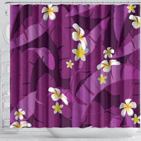 Purple Banana Leaf Hawaii Shower Curtain Lau Maia Plumeria Tropical Summer Vibes