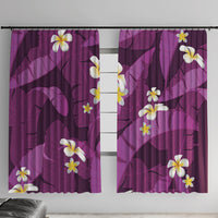 Purple Banana Leaf Hawaii Window Curtain Lau Maia Plumeria Tropical Summer Vibes