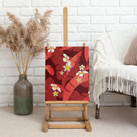 Red Banana Leaf Hawaii Canvas Wall Art Lau Maia Plumeria Tropical Summer Vibes