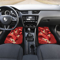 Red Banana Leaf Hawaii Car Mats Lau Maia Plumeria Tropical Summer Vibes