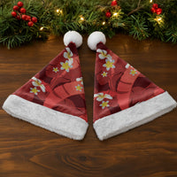 Red Banana Leaf Hawaii Christmas Santa Hat Lau Maia Plumeria Tropical Summer Vibes