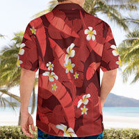 Red Banana Leaf Hawaii Hawaiian Shirt Lau Maia Plumeria Tropical Summer Vibes