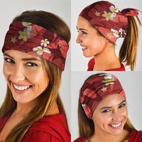 Red Banana Leaf Hawaii Neck Gaiter Lau Maia Plumeria Tropical Summer Vibes