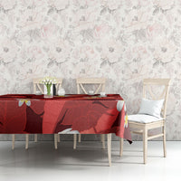 Red Banana Leaf Hawaii Tablecloth Lau Maia Plumeria Tropical Summer Vibes