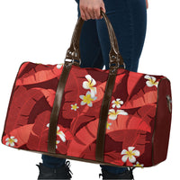 Red Banana Leaf Hawaii Travel Bag Lau Maia Plumeria Tropical Summer Vibes