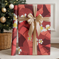 Red Banana Leaf Hawaii Wrapping Paper Lau Maia Plumeria Tropical Summer Vibes
