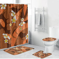 Orange Banana Leaf Hawaii Bathroom Set Lau Maia Plumeria Tropical Summer Vibes