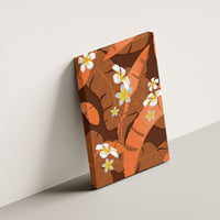 Orange Banana Leaf Hawaii Canvas Wall Art Lau Maia Plumeria Tropical Summer Vibes