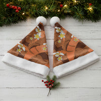 Orange Banana Leaf Hawaii Christmas Santa Hat Lau Maia Plumeria Tropical Summer Vibes