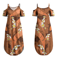 Orange Banana Leaf Hawaii Family Matching Summer Maxi Dress and Hawaiian Shirt Lau Maia Plumeria Tropical Summer Vibes