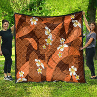 Orange Banana Leaf Hawaii Quilt Lau Maia Plumeria Tropical Summer Vibes