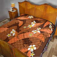 Orange Banana Leaf Hawaii Quilt Lau Maia Plumeria Tropical Summer Vibes