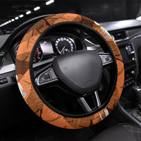 Orange Banana Leaf Hawaii Steering Wheel Cover Lau Maia Plumeria Tropical Summer Vibes