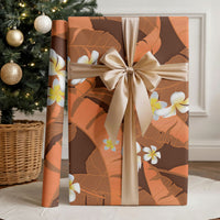 Orange Banana Leaf Hawaii Wrapping Paper Lau Maia Plumeria Tropical Summer Vibes