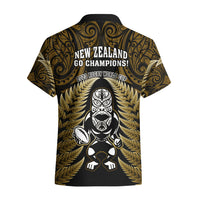 New Zealand Aotearoa Rugby Hawaiian Shirt NZ Tiki With Maori Fern World Cup Gold Version LT14 - Polynesian Pride