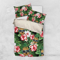 Pineapple Skull Aloha Hawaii Bedding Set Summer Vibes Tropical Seamless Pattern - Polynesian Pride