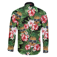 Pineapple Skull Aloha Hawaii Family Matching Summer Maxi Dress and Hawaiian Shirt Summer Vibes Tropical Seamless Pattern - Polynesian Pride