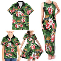 Pineapple Skull Aloha Hawaii Family Matching Tank Maxi Dress and Hawaiian Shirt Summer Vibes Tropical Seamless Pattern - Polynesian Pride
