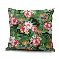 Pineapple Skull Aloha Hawaii Pillow Cover Summer Vibes Tropical Seamless Pattern - Polynesian Pride