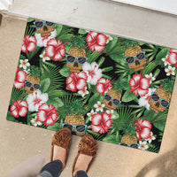 Pineapple Skull Aloha Hawaii Rubber Doormat Summer Vibes Tropical Seamless Pattern - Polynesian Pride