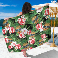 Pineapple Skull Aloha Hawaii Sarong Summer Vibes Tropical Seamless Pattern - Polynesian Pride