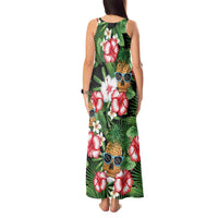 Pineapple Skull Aloha Hawaii Tank Maxi Dress Summer Vibes Tropical Seamless Pattern - Polynesian Pride