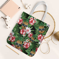 Pineapple Skull Aloha Hawaii Tote Bag Summer Vibes Tropical Seamless Pattern - Polynesian Pride